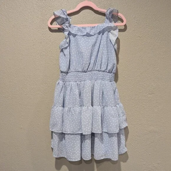 rare editions chiffon dress Rare Editions Big Girls Long-Sleeve Clip-Dot Chiffon Fit-And-Flare Dress